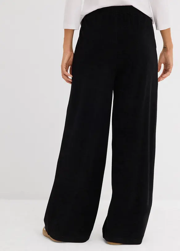 Jersey Frottee-Hose in schwarz von hinten - bonprix
