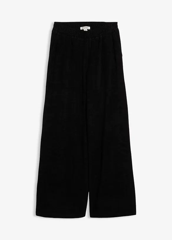 Jersey Frottee-Hose in schwarz von vorne - bonprix