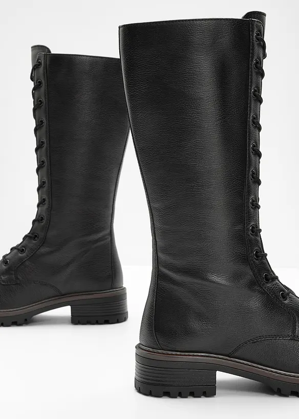 Schnürstiefel in schwarz - bonprix