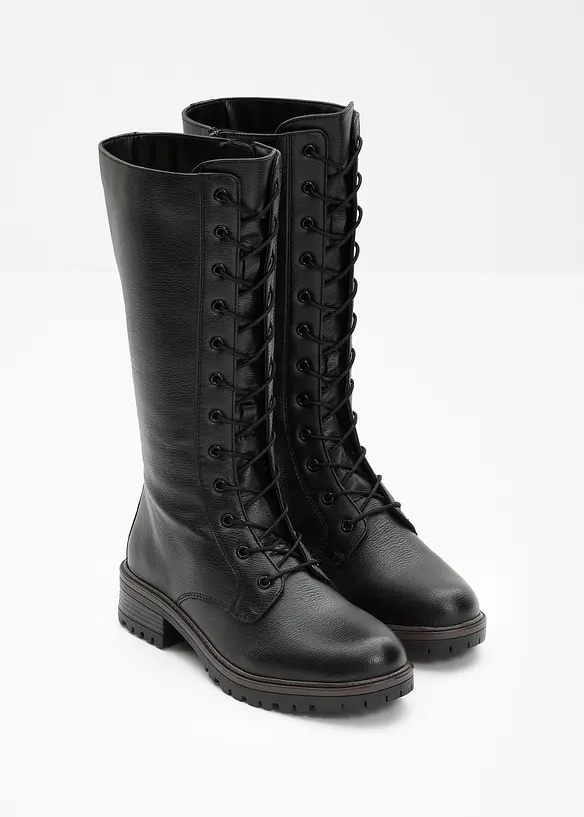 Schnürstiefel in schwarz - bonprix