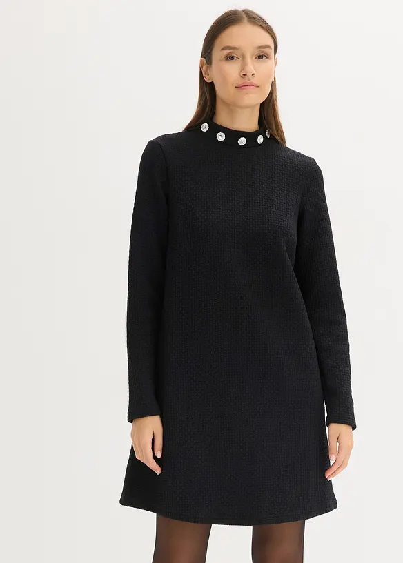 Minikleid in schwarz von vorne (Totalaufnahme) - bonprix Minikleid in schwarz von vorne (Totalaufnahme) - bonprix
