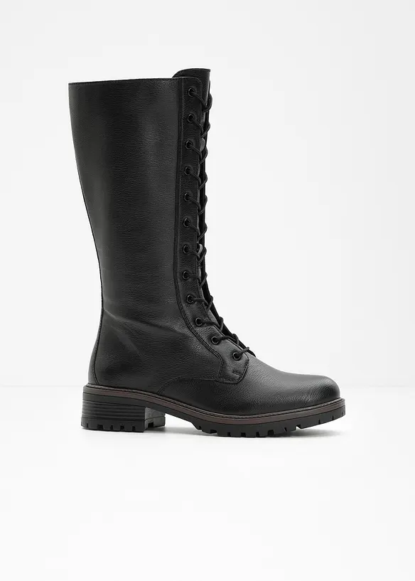 Schnürstiefel in schwarz - bonprix