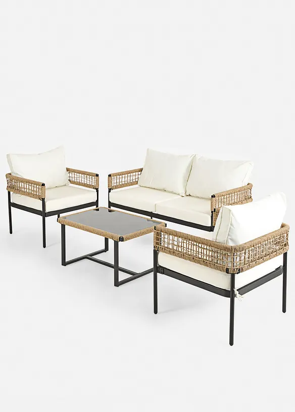 Gartenmöbel Set (4-tlg. Set) in schwarz - bonprix