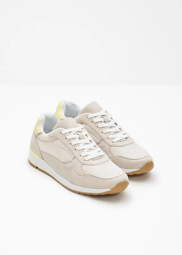 Sneaker im Retrolook in beige - bonprix