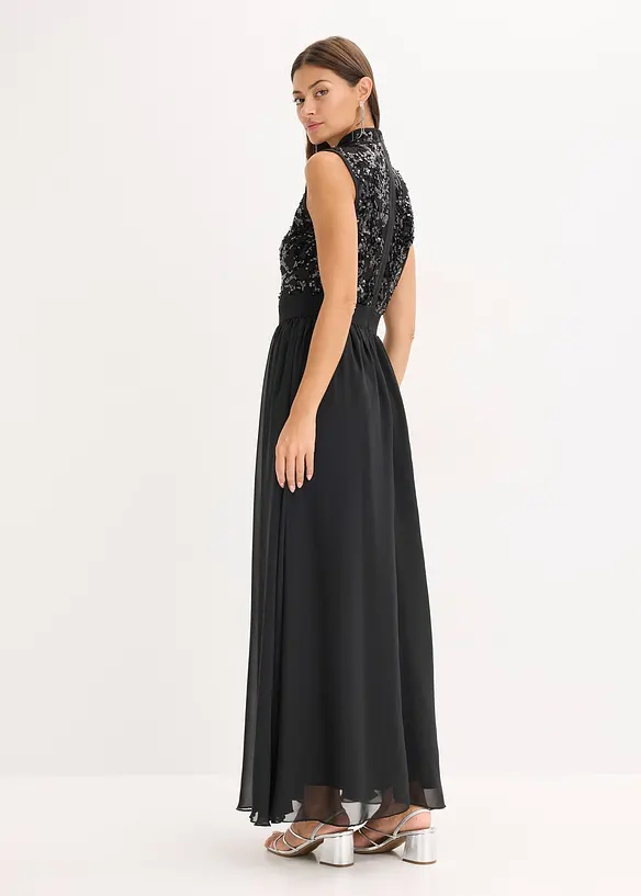 Maxikleid in schwarz von hinten (Totalaufnahme) - bonprix Maxikleid in schwarz von hinten (Totalaufnahme) - bonprix