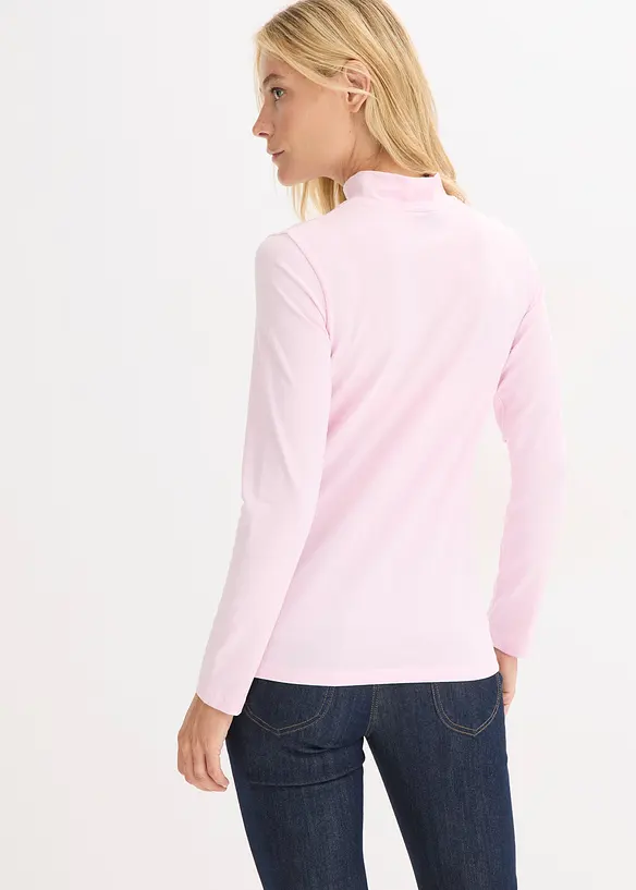 Figurbetontes Langarmshirt in rosa von hinten (im Anschnitt) - bonprix