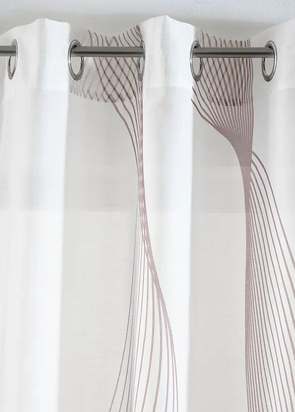 Gardine aus feiner Batist Struktur (1er Pack) in braun - bonprix