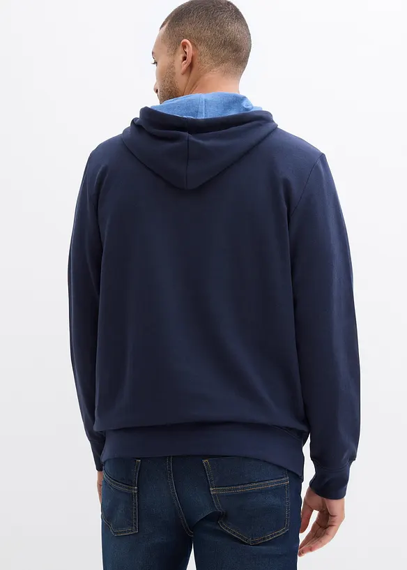 Hoodie in Regular Fit in blau von hinten (im Anschnitt) - bonprix