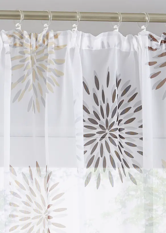 Transparente Gardine aus feinem Voile, auch in extra lang (1er Pack) in braun - bonprix