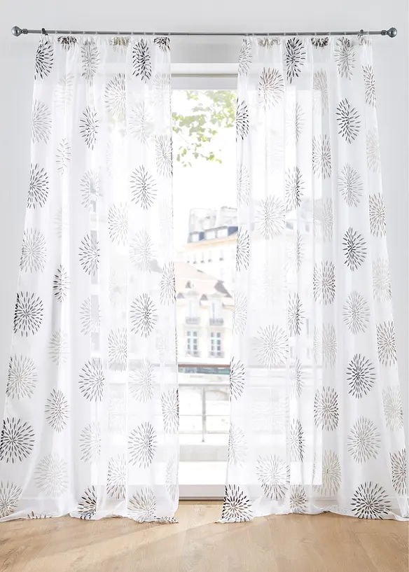 Transparente Gardine aus feinem Voile, auch in extra lang (1er Pack) in braun - bonprix