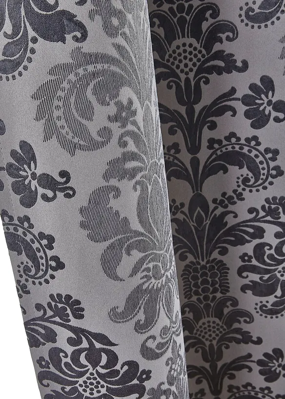 Blickdichter Vorhang aus gewebtem Jacquard, in vielen Größen (1er Pack) in grau (Detailaufnahme) - bonprix