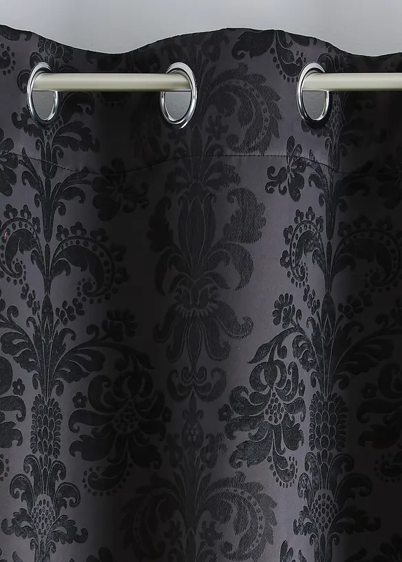 Blickdichter Vorhang aus gewebtem Jacquard, in vielen Größen (1er Pack) in schwarz - bonprix