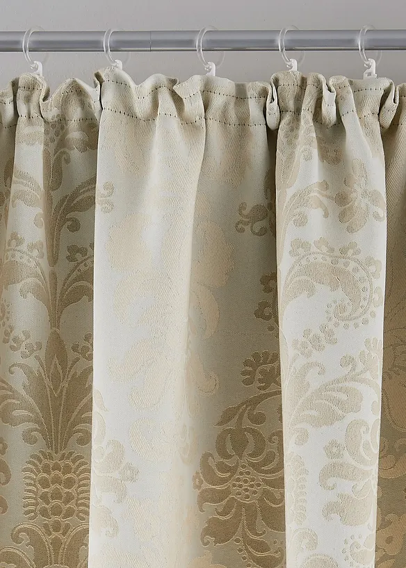 Blickdichter Vorhang aus gewebtem Jacquard, in vielen Größen (1er Pack) in beige - bonprix
