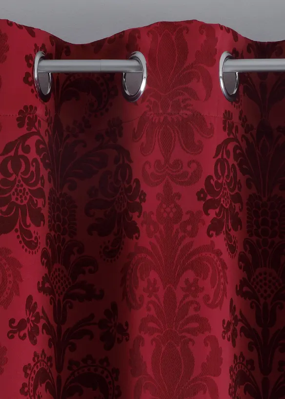 Blickdichter Vorhang aus gewebtem Jacquard, in vielen Größen (1er Pack) in rot - bonprix