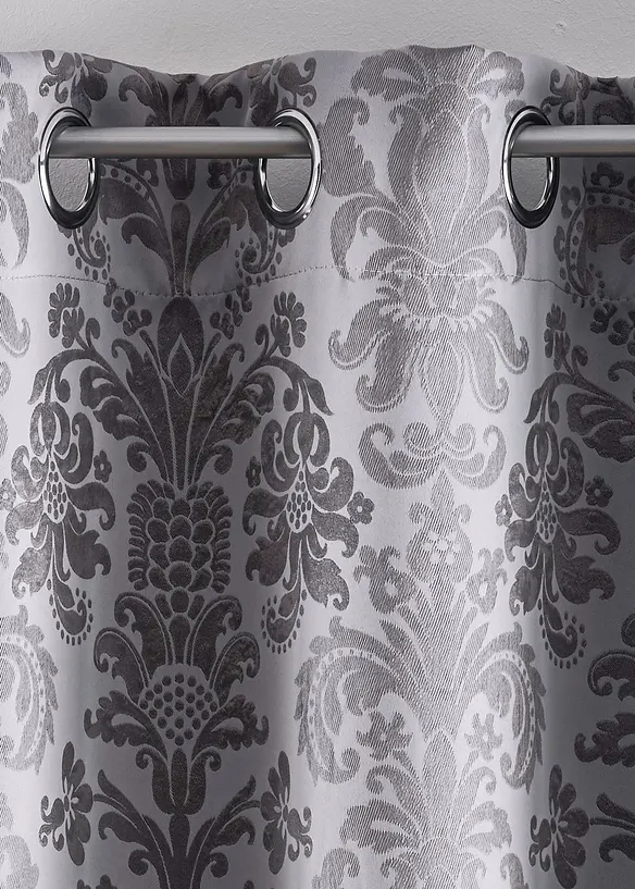 Blickdichter Vorhang aus gewebtem Jacquard, in vielen Größen (1er Pack) in grau - bonprix
