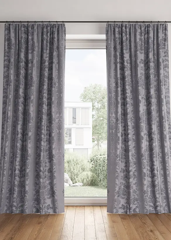 Blickdichter Vorhang aus gewebtem Jacquard, in vielen Größen (1er Pack) in grau - bonprix