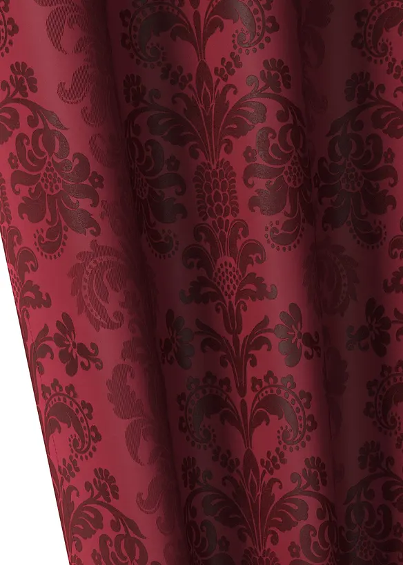 Blickdichter Vorhang aus gewebtem Jacquard, in vielen Größen (1er Pack) in rot (Detailaufnahme) - bonprix