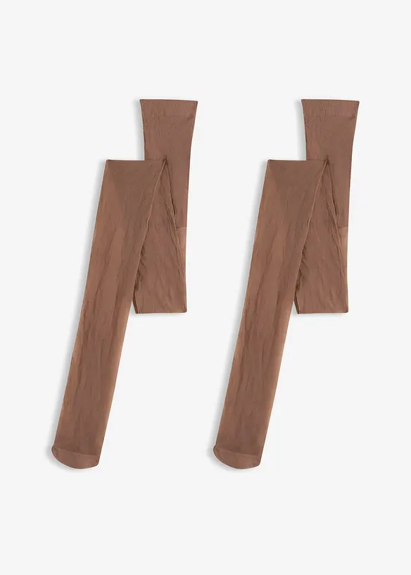 Feinstrumpfhose 20 DEN (2er-Pack) in braun von vorne - bonprix