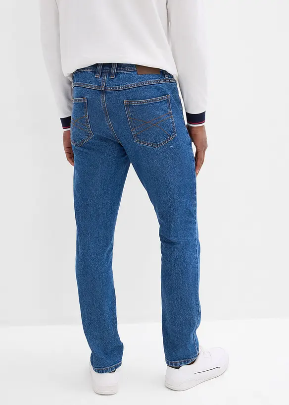 Classic-Fit Jeans mit Dehnbund, Straight in blau von hinten - bonprix