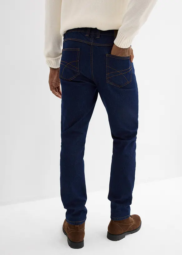 Classic-Fit Jeans mit Dehnbund, Straight in blau von hinten - bonprix
