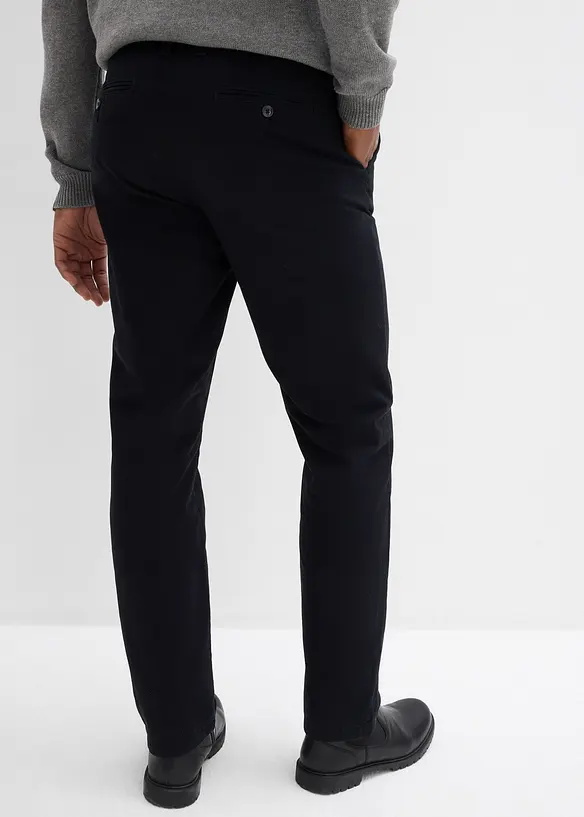 Regular-Fit Chinohose aus reiner Baumwolle, Straight in schwarz von hinten - bonprix