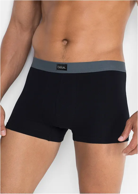Boxershorts eng mit Baumwolle (3er Pack) in schwarz von vorne - bonprix