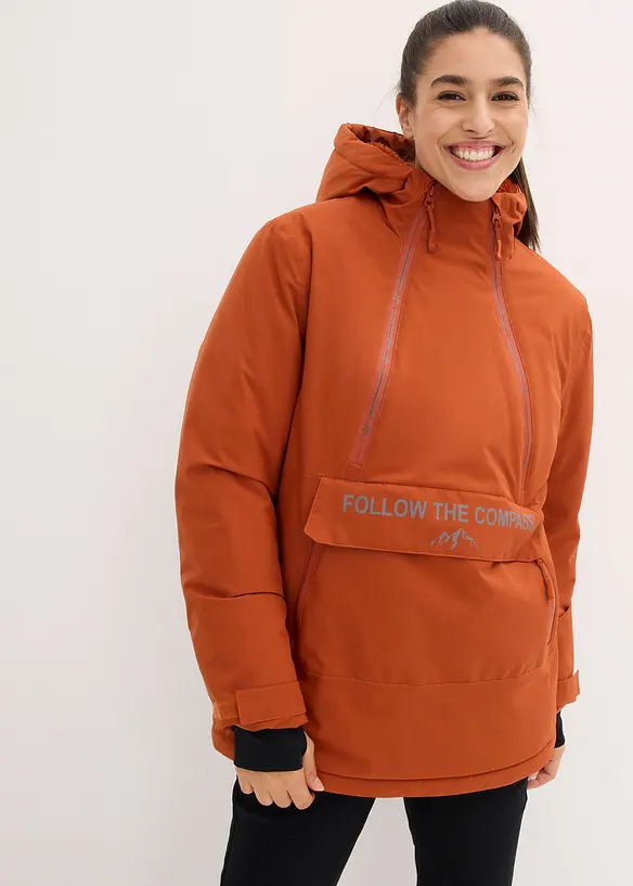 Gefütterter Windbreaker in braun von vorne (im Anschnitt) - bonprix