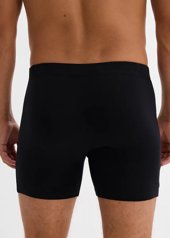 Midi Boxershorts eng mit Baumwolle (5er Pack) in schwarz von hinten - bonprix