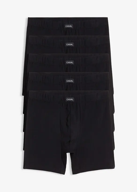 Midi Boxershorts eng mit Baumwolle (5er Pack) in schwarz - bonprix