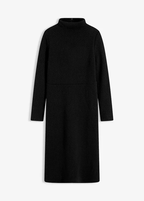Ausgestelltes Midikleid in schwarz von vorne - bonprix
