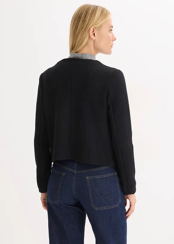 Kurzer Jersey-Blazer in schwarz von hinten (im Anschnitt) - bonprix Kurzer Jersey-Blazer in schwarz von hinten (im Anschnitt) - bonprix