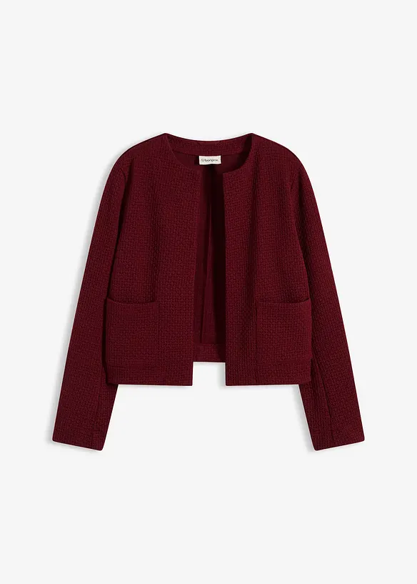 Kurzer Jersey-Blazer in rot von vorne - bonprix Kurzer Jersey-Blazer in rot von vorne - bonprix