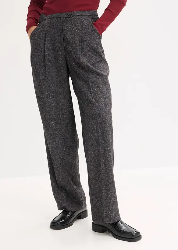 Marlenehose aus softem Viskose-Mix in grau von vorne - bonprix Marlenehose aus softem Viskose-Mix in grau von vorne - bonprix