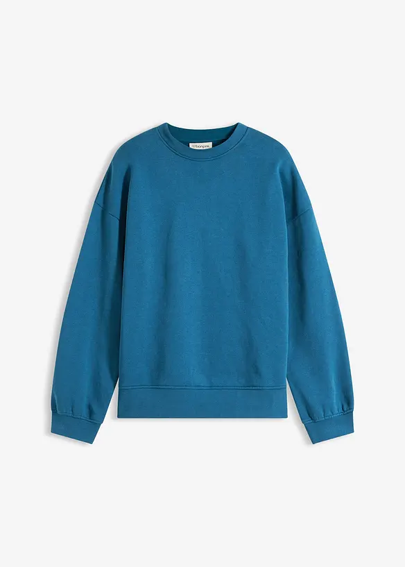Oversize-Sweatshirt aus reiner Baumwolle in petrol von vorne - bonprix Oversize-Sweatshirt aus reiner Baumwolle in petrol von vorne - bonprix