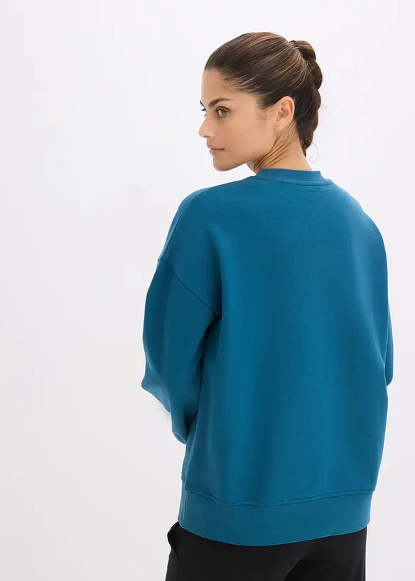 Oversize-Sweatshirt aus reiner Baumwolle in petrol von hinten (im Anschnitt) - bonprix Oversize-Sweatshirt aus reiner Baumwolle in petrol von hinten (im Anschnitt) - bonprix