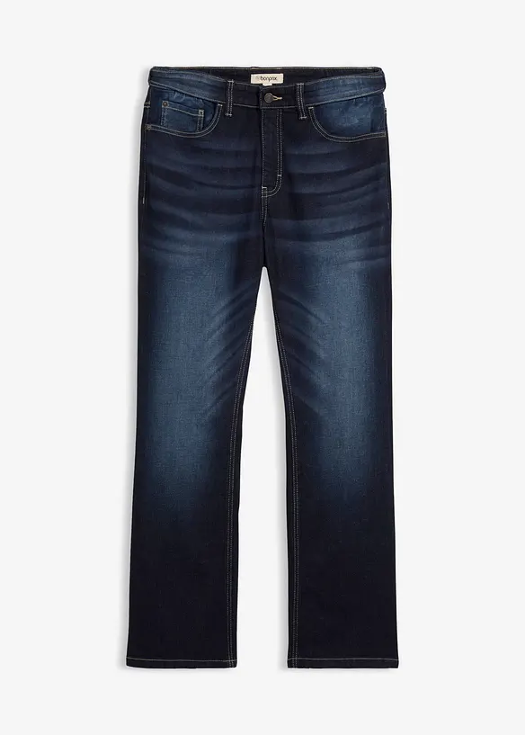 Classic-Fit-Jeans mit Dehnbund, Straight in blau von vorne - bonprix