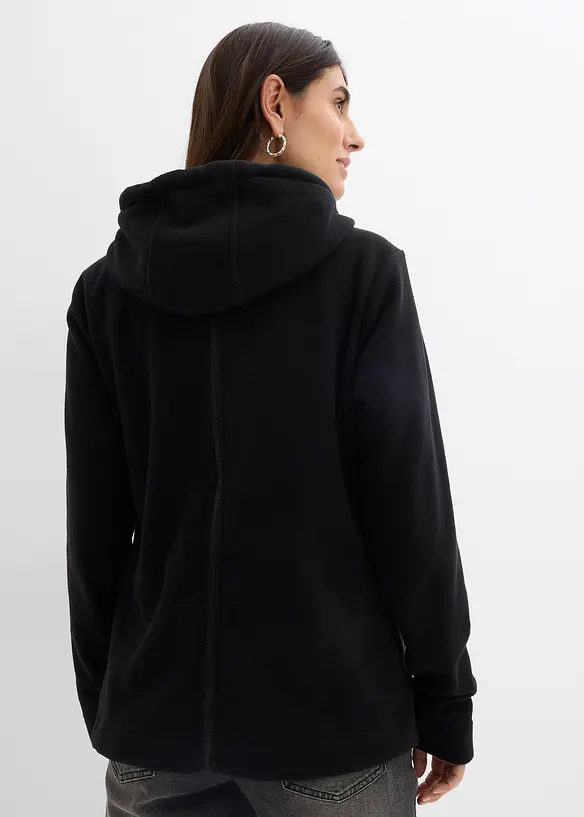 4-in-1 Fleecejacke mit Babyeinsatz und Vorder- und Rückentragefunktion in schwarz von hinten (im Anschnitt) - bonprix 4-in-1 Fleecejacke mit Babyeinsatz und Vorder- und Rückentragefunktion in schwarz von hinten (im Anschnitt) - bonprix