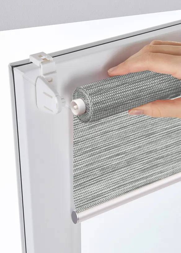 Sichtschutzrollo in Bambus Optik in grau - bonprix