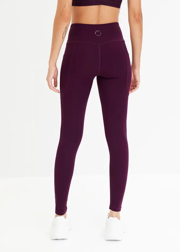 Komfort Sport-Leggings mit Handytasche, schnelltrocknend in lila von hinten - bonprix