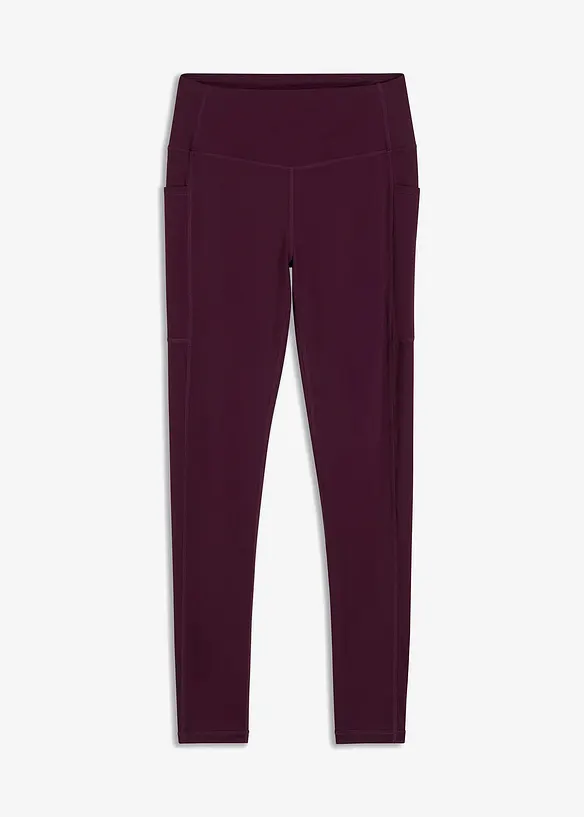Komfort Sport-Leggings mit Handytasche, schnelltrocknend in lila von vorne - bonprix