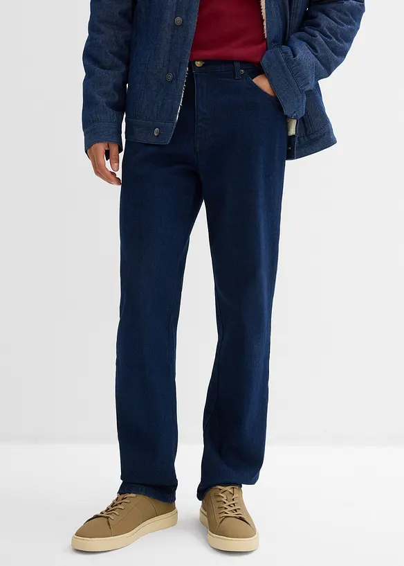 Classic-Fit-Jeans, Straight in blau von vorne - bonprix