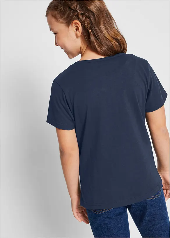 T-Shirt aus reiner Bio-Baumwolle (2er Pack) in weiß von hinten (im Anschnitt) - bonprix