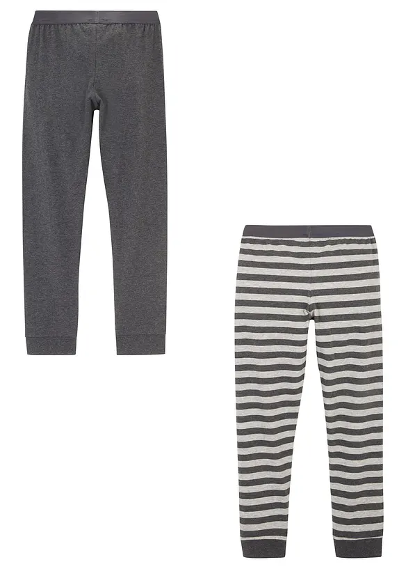 Unterhose lang mit weicher Baumwolle (2er Pack) in grau von hinten - bonprix