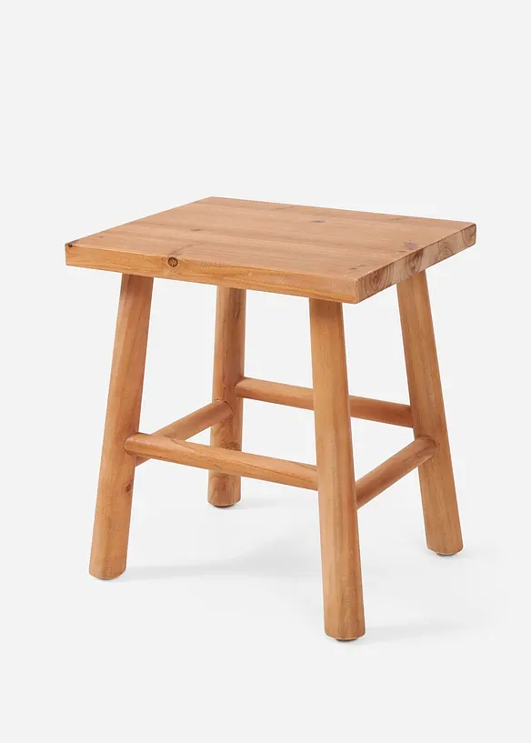 Holz Hocker in beige von vorne - bonprix