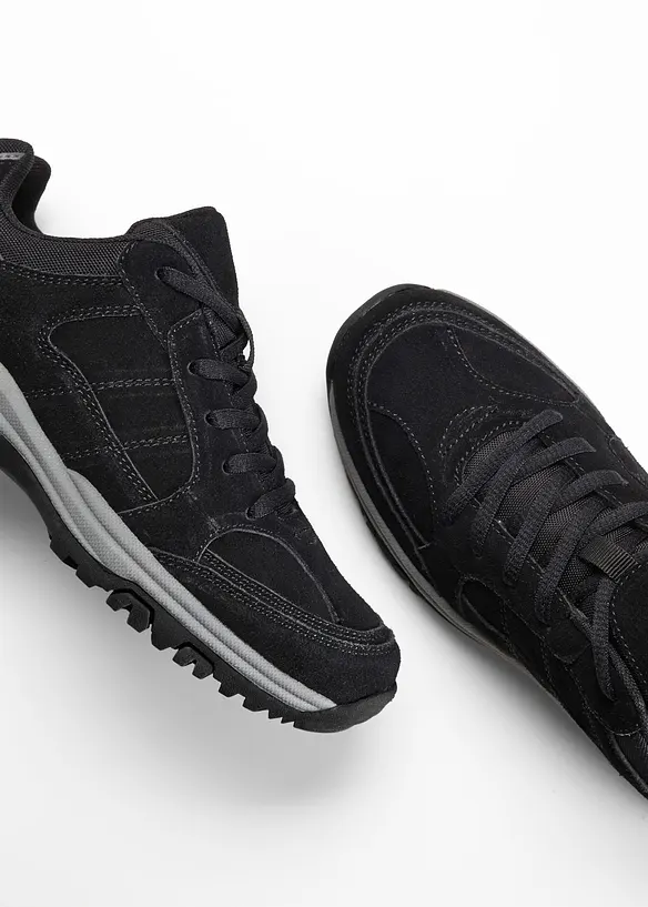 Trekkingschuhe aus Veloursleder in schwarz - bonprix