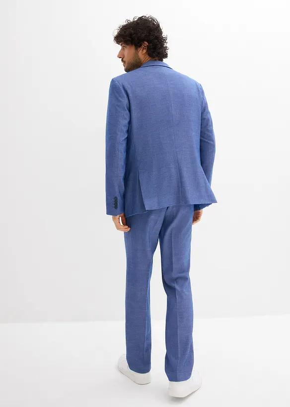 Anzug mit Weste in Regular Fit  (3-tlg.Set) in blau von hinten (Totalaufnahme) - bonprix