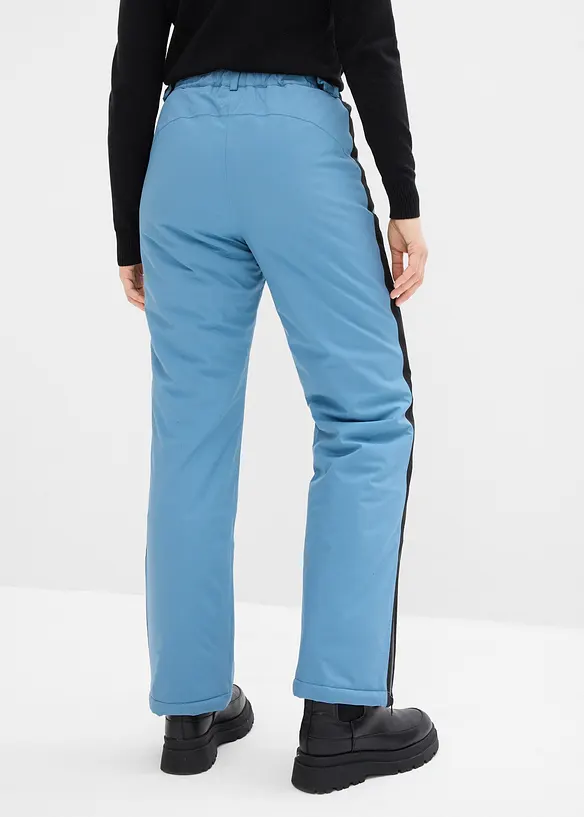 warm wattierte Skihose, mit Schneefang in blau von hinten - bonprix