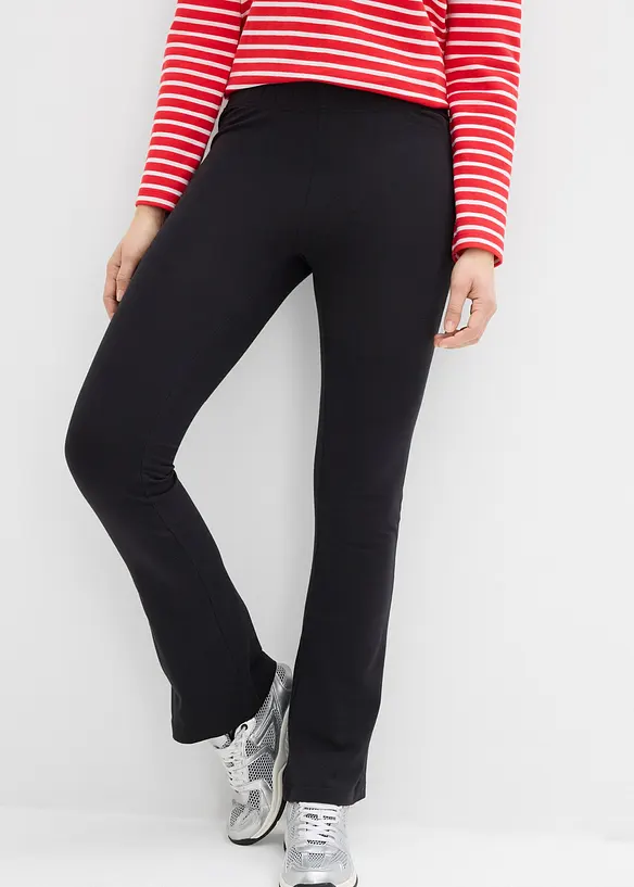 ausgestellte Leggings (2er-Pack) in schwarz von vorne - bonprix