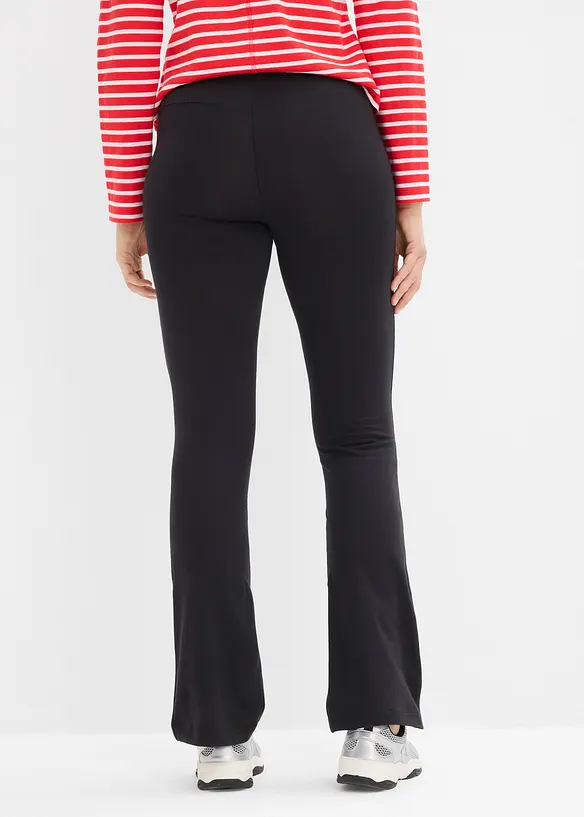 ausgestellte Leggings (2er-Pack) in schwarz von hinten - bonprix