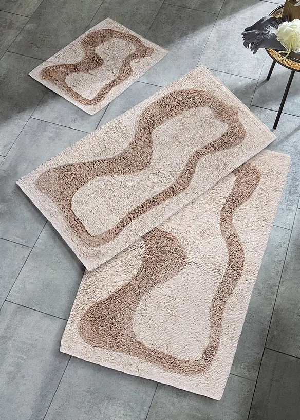 Badematte mit graphischen Design in beige - bonprix